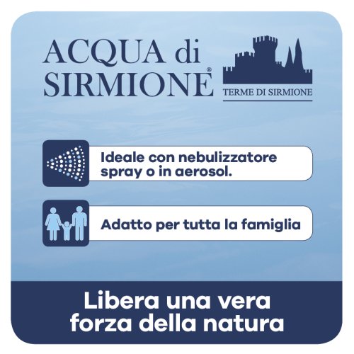 Acqua di Sirmione - Acqua termale sulfurea per il naso chiuso di adulti e bambini - 6 flaconcini da 15 ml con nebulizzatore