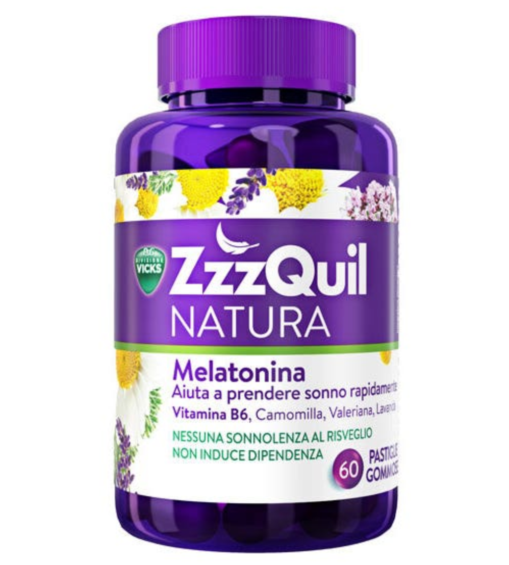 ZzzQuil NATURA 60 Pastiglie Gommose Melatonina Camomilla